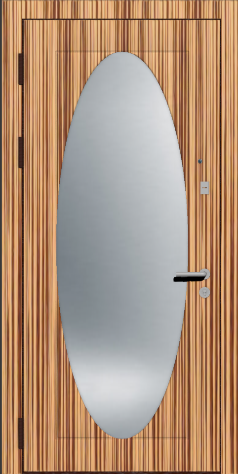 Входная дверь с зеркалом шпон зебрано